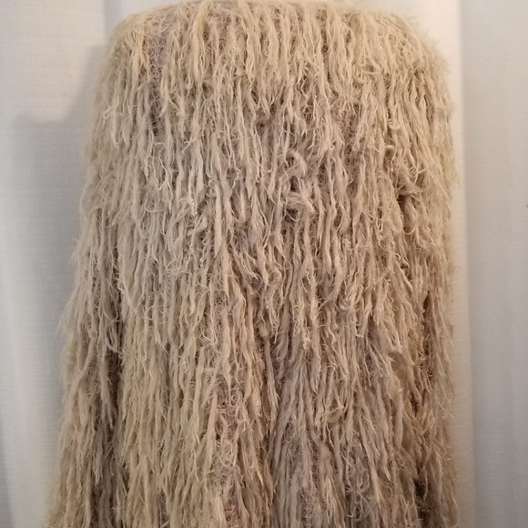 Faithful Cream Shaggy Jacket M - Picture 3 of 9